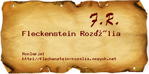 Fleckenstein Rozália névjegykártya